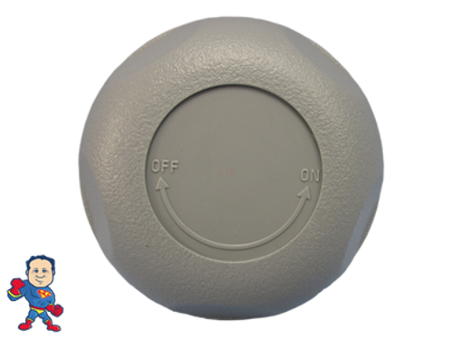 Mushroom Knob, Waterway, Waterfall Control Valve, 2-5/8" Face Diameter, Gray Mushroom Knob, Waterway, Waterfall Control Valve, 2-5/8" Face Diameter, Gray