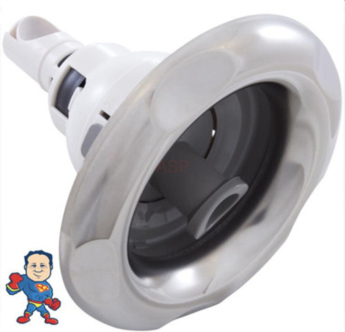 Jet Internal, Waterway, Power Storm, 5" face diameter, Roto, Stainless Steel, Gray Jet Internal, Waterway, Power Storm, 5" face diameter, Roto, Stainless Steel, Gray