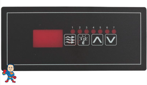 Overlay, Hydro-Quip, Eco 5, (4) Button, (1) Pump, Light, Small Rectangle, 6100, 9100 Overlay, Hydro-Quip, Eco 5, (4) Button, (1) Pump, Light, Small Rectangle, 6100, 9100