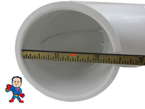 This part is Slip x Slip meaning you can glue a fitting or a piece of 2" pipe which would measure about 2 3/8" OD inside of each fitting.. This part is Slip x Slip meaning you can glue a fitting or a piece of 2" pipe which would measure about 2 3/8" OD inside of each fitting..