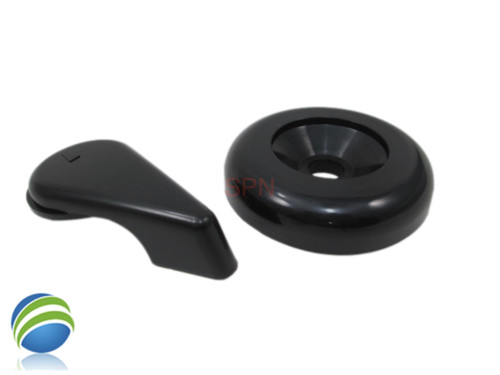 Spa Hot Tub Diverter Handle & Cap 3 5/8" Wide Black Smooth Universal Spa Hot Tub Diverter Handle & Cap 3 5/8" Wide Black Smooth Universal