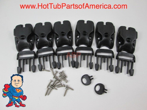 Spa Hot Tub Cover (6) Latch Lock Kit Key Stainless ACW Latches Repair Video Spa Hot Tub Cover (6) Latch Lock Kit Key Stainless ACW Latches Repair Video