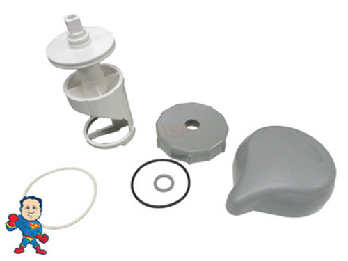 Diverter Valve 4" Kit Sundance® 2001 - 2003  Teardrop Knob, Cap, O-Rings,Stem Hot Tub Diverter Valve 4" Kit Sundance® 2001 - 2003  Teardrop Knob, Cap, O-Rings,Stem Hot Tub