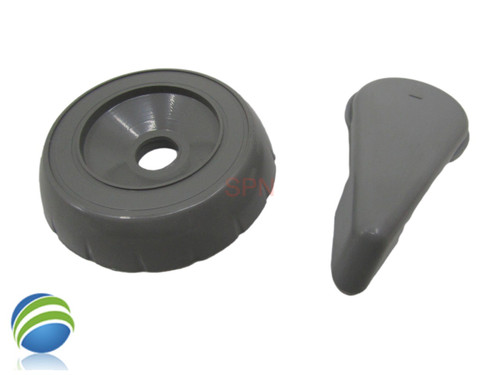 Spa Hot Tub Diverter Handle & Cap 3 3/4" Wide Gray Notched Valve How To Video Spa Hot Tub Diverter Handle & Cap 3 3/4" Wide Gray Notched Valve How To Video