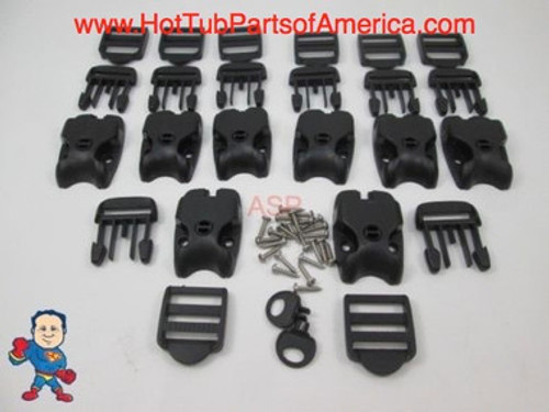 Spa Hot Tub Cover (8) Latch Lock Kit Key Stainless ACW Latches Keys Repair Kit