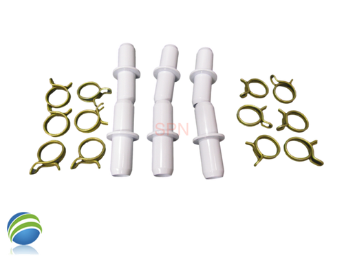 Kit (6) Spa Hot Tub Part 3/4" Barb & Clamps Repair Coupler 1" OD, 3/4" ID Pipe Kit (6) Spa Hot Tub Part 3/4" Barb & Clamps Repair Coupler 1" OD, 3/4" ID Pipe