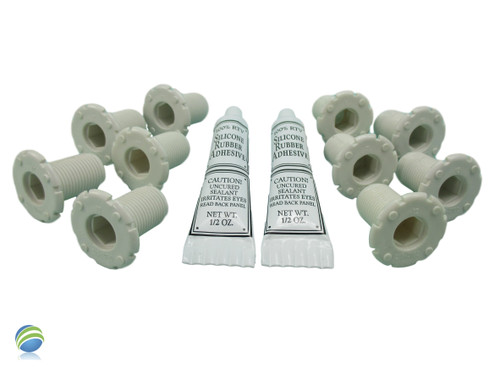 10X Spa Hot Tub 1 1/4" Air Jet Face Fitting 3/4" Thread Injector Part & Silicone