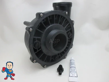 A 2" Threaded fitting measures about 3" edge to edge on the suction or pressure side..