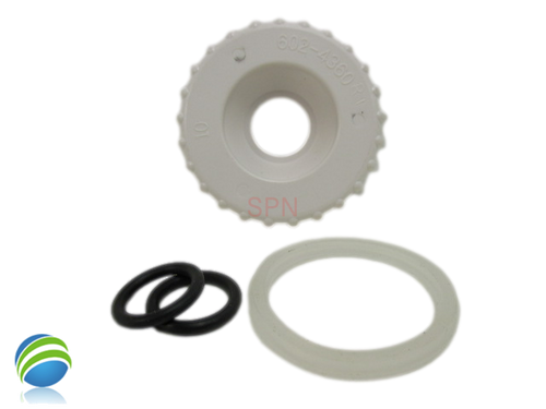 Replacement Cap & O-Ring Kit, Waterfall or Neck Jet, 1", Diverter Valve, White