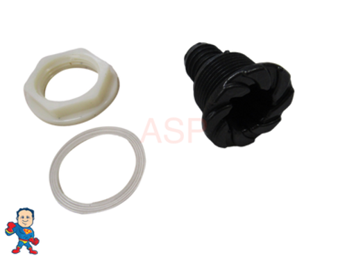 1 5/8" Face, Jet Assembly, Waterway, Ozone, Swirl Face, 1 1/8 to 1 1/4" Hole Size, 3/4" Barb, Dark Gray 1 5/8" Face, Jet Assembly, Waterway, Ozone, Swirl Face, 1 1/8 to 1 1/4" Hole Size, 3/4" Barb, Dark Gray