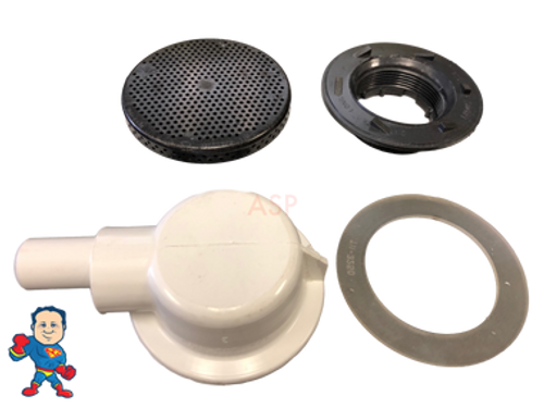 Lo-Pro Floor Drain, 3/4" Slip Barb Ell, Dark-Silver-Glitter, 3-1/2" Face Width