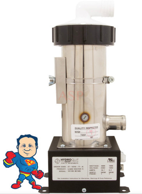 Universal, Low Flow, Retrofit Heater, 4.0KW ,Retrofit Kit 1" or 3/4" Universal, Low Flow, Retrofit Heater, 4.0KW ,Retrofit Kit 1" or 3/4"