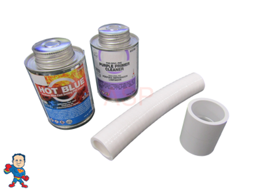 Spin To Win, Glue Kit, 3/4" Flex Pipe, 1" OD,  6" length for Manifolds and Waterfall or Air Control Valves Spin To Win, Glue Kit, 3/4" Flex Pipe, 1" OD,  6" length for Manifolds and Waterfall or Air Control Valves