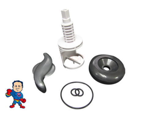 Jacuzzi Premium J-200 Series Diverter Kit Stem, S Handle 4 5/16" Long,  Cap 3 11/16" Wide Graphite & O-Ring Jacuzzi Premium J-200 Series Diverter Kit Stem, S Handle 4 5/16" Long,  Cap 3 11/16" Wide Graphite & O-Ring