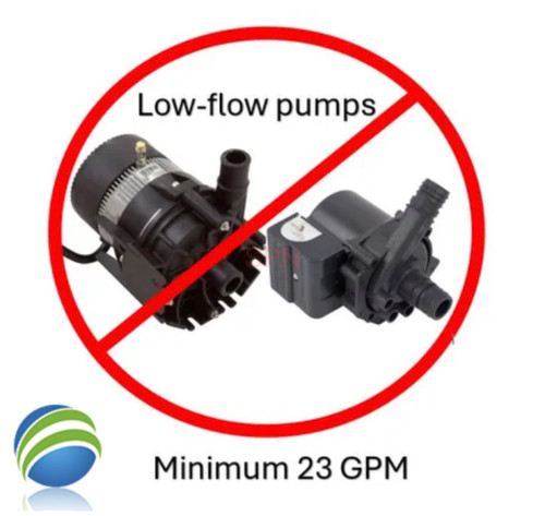 This system will not work with a low flow circle pump system.