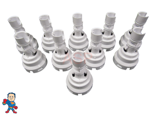 Set of (10) Diffusers, Poly Storm, Jet, Repair, 3 3/8" to 4", Face Width, Waterway, Back Set of (10) Diffusers, Poly Storm, Jet, Repair, 3 3/8" to 4", Face Width, Waterway, Back