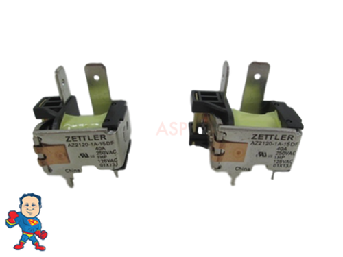 Set of (2) Relays, Zettler, T-90 Type, SPST, 15vdc, Coil, Balboa Board