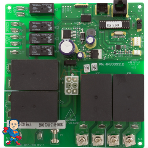 Circuit Board, Sundance / Jacuzzi, LX-15, Rev 5.57, (2000 +), w/4 Big Relays, 2 Pump, No Circ Pump This is the revised board and it has pinch tabs or spade connectors.. Circuit Board, Sundance / Jacuzzi, LX-15, Rev 5.57, (2000 +), w/4 Big Relays, 2 Pump, No Circ Pump This is the revised board and it has pinch tabs or spade connectors..