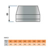Conisch eindstuk diameter 175 mm dubbelwandig geïsoleerd RAL9004