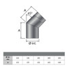 Bocht 45 graden diameter 150 mm dikwandig staal zwart Bocht 45 graden diameter 150 mm dikwandig staal zwart
