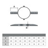 Geometrische tekening - Balksteun voor EW 150 mm en DW 100 mm
