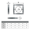 Geometrische tekening - Omkokeringsbeugel voor EW 150 mm en DW 100 mm