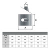Geometrische tekening - Dakplaat lood 30-45° voor EW 175 mm en DW 125 mm