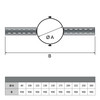 Geometrische tekening - Daksteun lang voor EW 150 mm en DW 100 mm