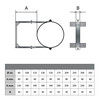 Geometrische tekening - Muurbeugel verstelbaar 80-200 mm voor EW 225 mm en DW 175 mm