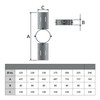 Geometrische tekening - Daksteun verstevigd voor EW 175 mm en DW 125 mm