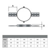 Geometrische tekening - Daksteun voor EW 125 mm