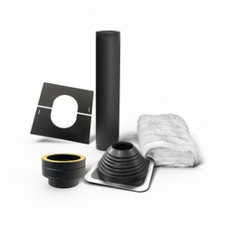 Dakdoorvoer set Zwart 175 mm