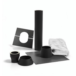 Dakdoorvoer set Zwart 125 mm