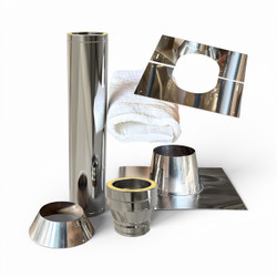 Dakdoorvoer set RVS 175 mm