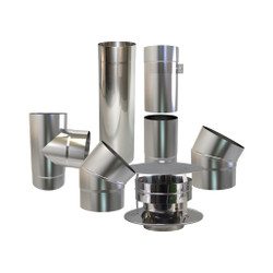 Enkelwandig rvs kachelbuis 100 mm