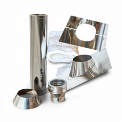 Dakdoorvoer set RVS 130 mm