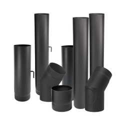 Dikwandige kachelpijp 120 mm zwart
