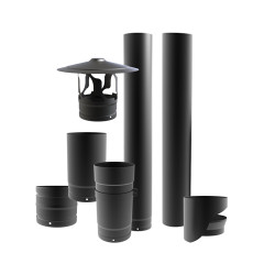 Mat zwart geëmailleerde buis 125 mm Mat zwart geëmailleerde buis 125 mm