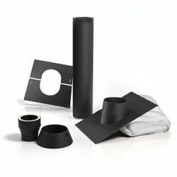 Dakdoorvoer set Zwart 100 mm
