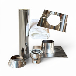 Dakdoorvoer set RVS 125 mm