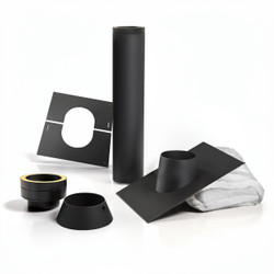 Dakdoorvoer set Zwart 180 mm
