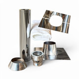 Dakdoorvoer set RVS 80 mm