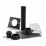 Dakdoorvoer set Zwart 80 mm