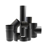 Mat zwart geëmailleerde buis 150 mm