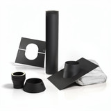 Dakdoorvoer set Zwart 130 mm