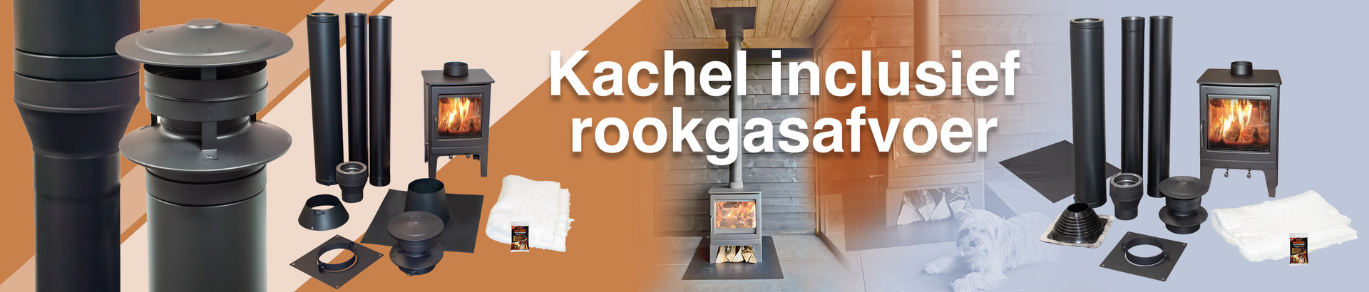 Kachel inclusief rookgasafvoer