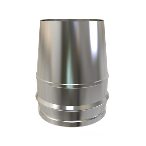 Conisch eindstuk diameter 150 mm Enkelwandig RVS