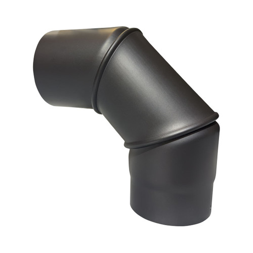 Bocht 0-90 graden verstelbaar diameter 200 mm dikwandig staal zwart