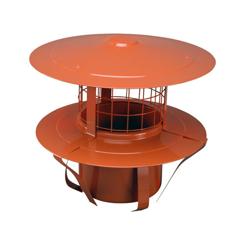 Regenkap met gaas voor schoorsteenpot EW 200 mm terracotta