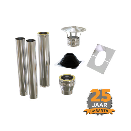 Premium schuin dak verandaset met EPDM dakplaat binnenmaat 150 mm RVS